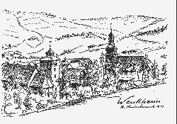 SW-Zeichnung Kirchen Wenkheim